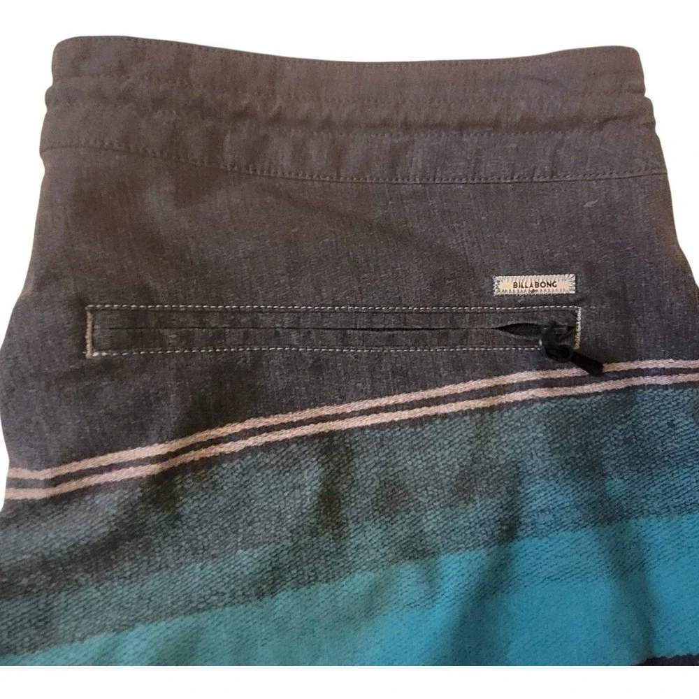 Billabong Recycler Mens Striped Board Shorts Charcoal Teal Orange M104ASBP 34‎